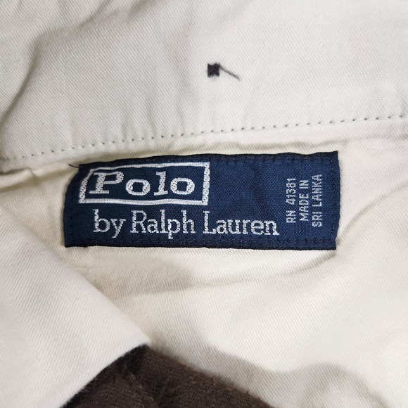 Polo Ralph Lauren Corduroy Pants Mens 35x32 Brown Flat Front Wide Wale Chino - Picture 10 of 16